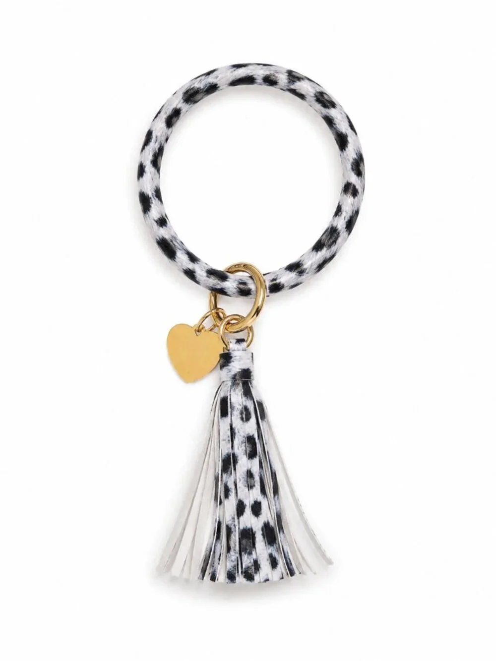 Leopard Print Inspirational Large Wristlet Bracelet Key Ring Keychain